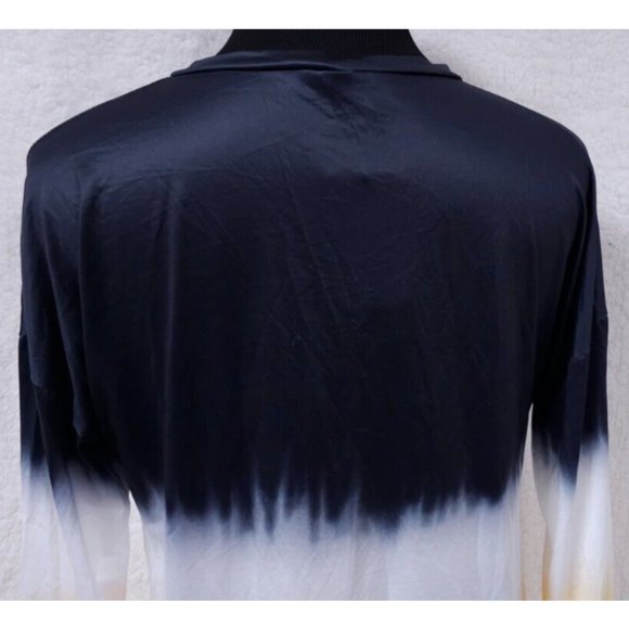 Coeur de Vague Womens Medium Blue White Yellow 3/4 Sleeve Stretch Pullover Top - Picture 7 of 11